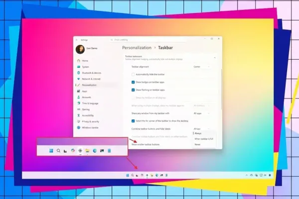 Windows 11 добавляет новые значки на панели задач