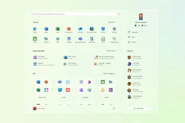 Новый дизайн меню Пуск доступен на канале Canary