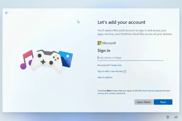 Пользователи Windows 11 обязаны иметь Microsoft Account