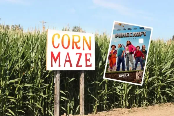 Кукурузный лабиринт в Индиане с темой Minecraft в 2025 году