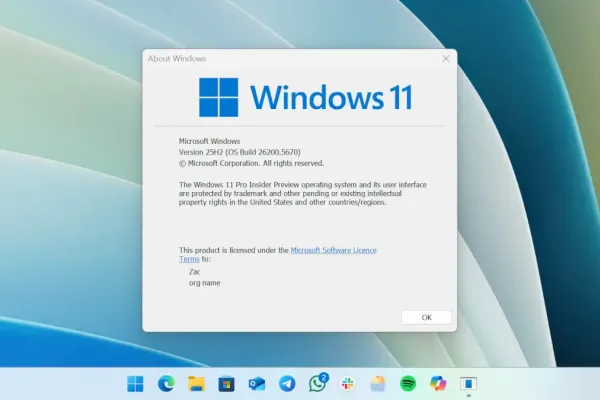 Обновление Windows 11 25H2 готово для загрузки Insiders