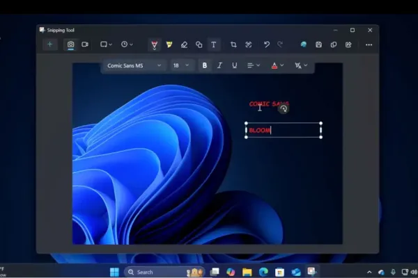 Windows 11 Snipping Tool получил возможность добавлять текст