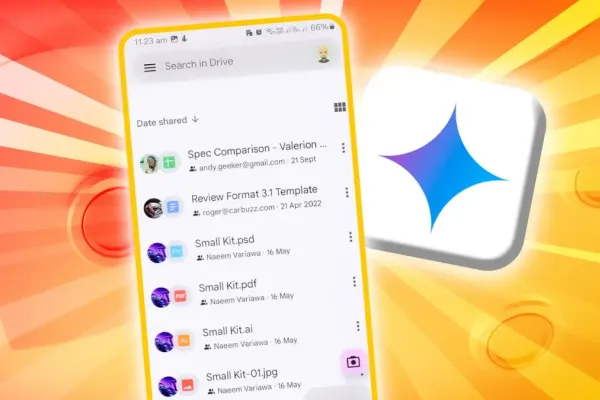 Gemini: Инновации для Google Drive на Android и iOS