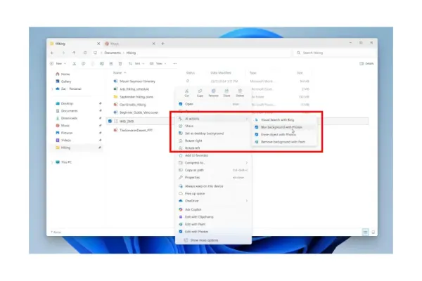 Новые AI-функции в Windows 11 помогут анализировать файлы