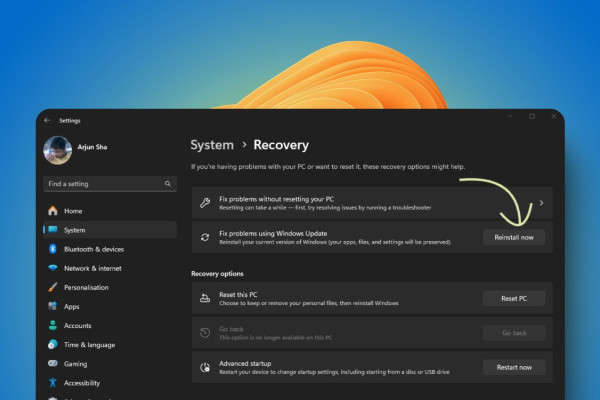 Microsoft представила встроенный инструмент восстановления для Windows 11