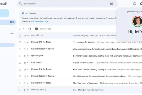 Jmail позволяет просматривать электронные письма Эпштейна