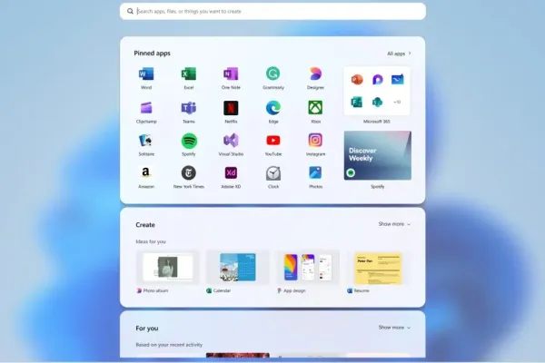 Microsoft представляет концепты нового Пускового меню