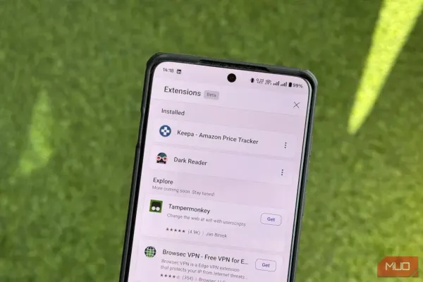 Microsoft добавляет поддержку расширений в Edge для Android
