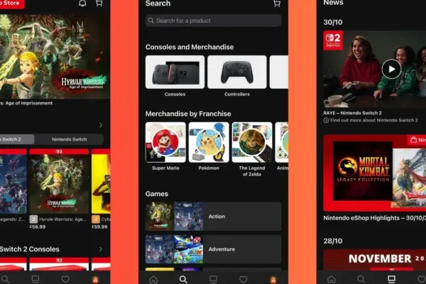 Запуск приложения Nintendo Store для iOS и Android