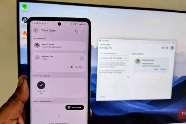 Quick Share улучшает обмен файлами между Android и Windows