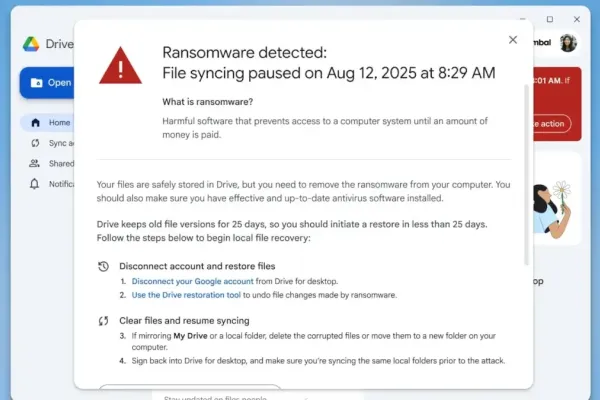 Google Drive предотвращает атаки с помощью защиты от вымогателей