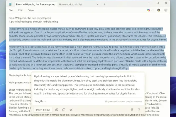 Microsoft обновляет Notepad с функцией ИИ подведения итогов
