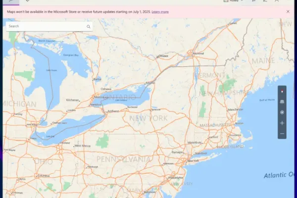 Microsoft объявляет об устаревании приложения Windows Maps