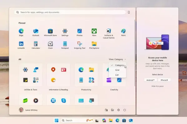 Обновление меню Пуск улучшает Windows 11