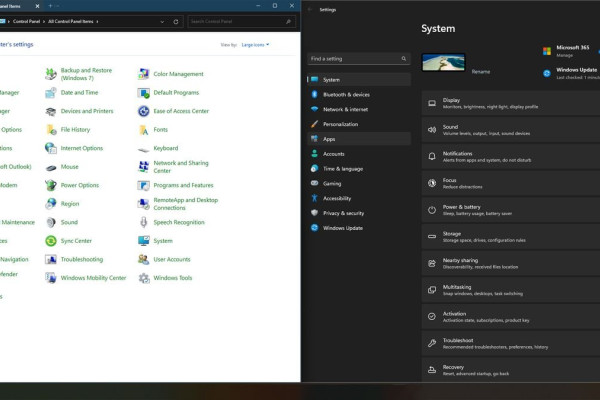 Microsoft переводит настройки из Панели управления в приложение Параметры