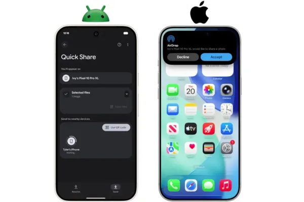 Совместимость Quick Share с AirDrop расширена для Android и iOS