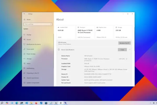 Определение технических характеристик ПК на Windows 10