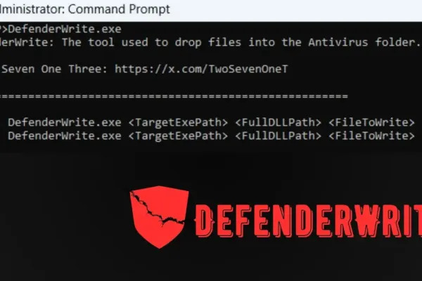 DefenderWrite позволяет внедрять DLL в папки антивирусов